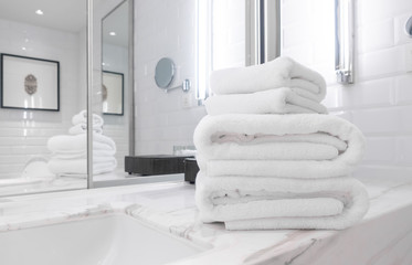 Obraz na płótnie Canvas towel shower in bathroom
