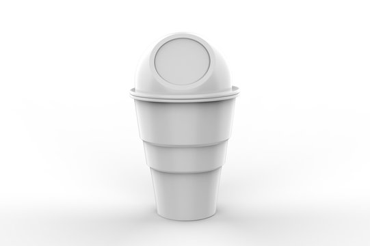 Blank mini car dustbin for branding and mockup, 3d render illustration.