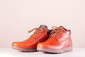 Brutal men's winter leather boots.