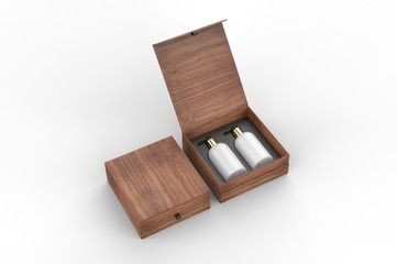 Blank body and hand wash dispatcher for branding, 3d render illustration.