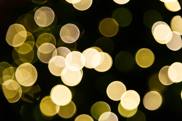 Night light and Bulbs blur and Bokeh in yellow/golden Background