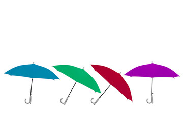 Obraz premium Beautiful colorful umbrellas isolated on white background