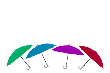 Fototapeta na wymiar Beautiful colorful umbrellas isolated on white background