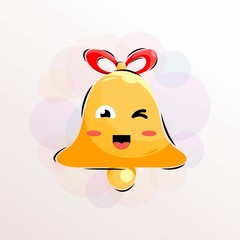 cute bell mascot vector with expressions