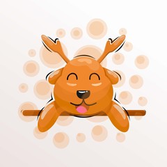 cute deer mascot cartoon design vector