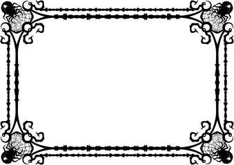 Goth spiders frame/ Decorative frame with spiders and web corners