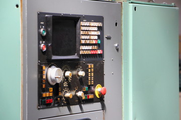 Control panel of old CNC metal-removal machine tool