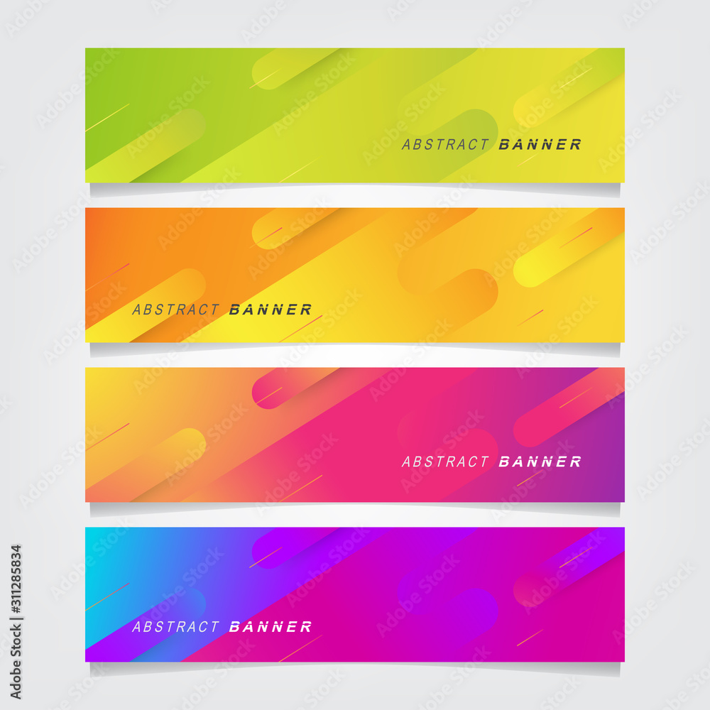 Poster vector abstract banner design web template