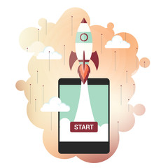 Online business startup concept design