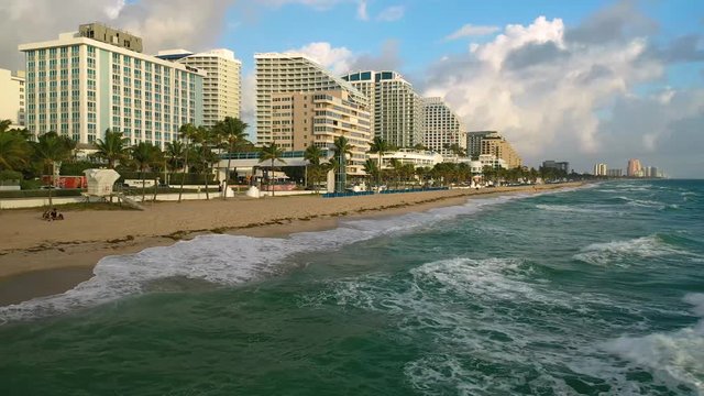 4K Drone Fort Lauderdale Beach Sunrise