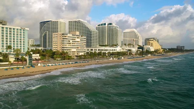 4K Fort Lauderdale By The Sea Drone Aerial Sunrise Westin W Hilton Atlantic