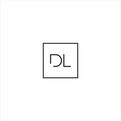 vector logo with the initials "DL" with a unique, soft and elegant design