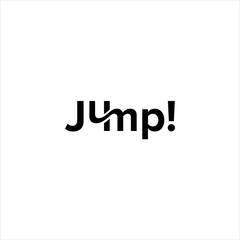 vector logo with a unique and simple jump word