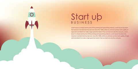 Launch your business concept banner