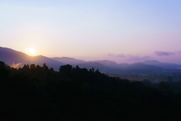 sunset in the mountains