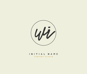 W I WI Beauty vector initial logo, handwriting logo of initial signature, wedding, fashion, jewerly, boutique, floral and botanical with creative template for any company or business.