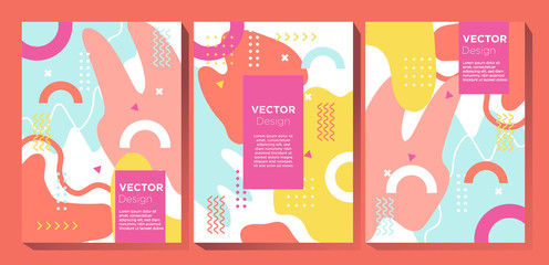 Abstract Colorful Memphis Art Background