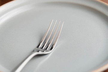 お皿と木のテーブル