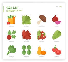 Salad icon set