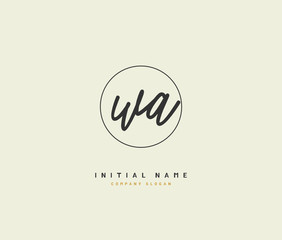 W A WA Beauty vector initial logo, handwriting logo of initial signature, wedding, fashion, jewerly, boutique, floral and botanical with creative template for any company or business.