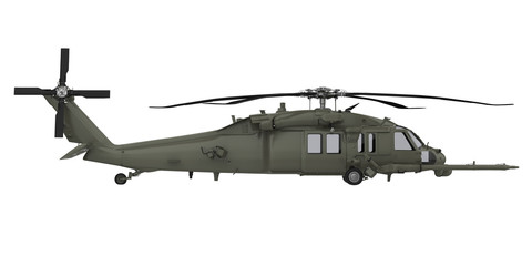Fototapeta na wymiar Military Helicopter Isolated