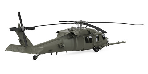 Fototapeta na wymiar Military Helicopter Isolated