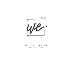 W E WE Beauty vector initial logo, handwriting logo of initial signature, wedding, fashion, jewerly, boutique, floral and botanical with creative template for any company or business.