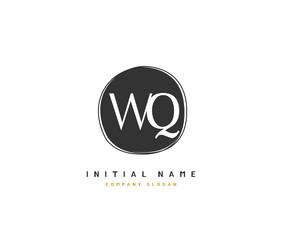 W Q WQ Beauty vector initial logo, handwriting logo of initial signature, wedding, fashion, jewerly, boutique, floral and botanical with creative template for any company or business.