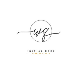 W Q WQ Beauty vector initial logo, handwriting logo of initial signature, wedding, fashion, jewerly, boutique, floral and botanical with creative template for any company or business.