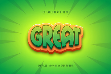 Naklejka premium Great cartoon text effect, editable text