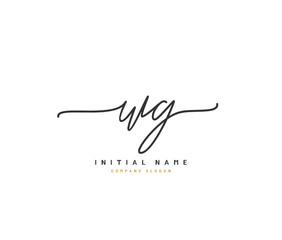 W G WG Beauty vector initial logo, handwriting logo of initial signature, wedding, fashion, jewerly, boutique, floral and botanical with creative template for any company or business.