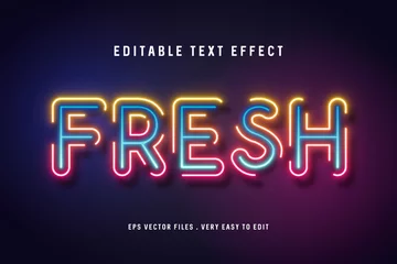 Fotobehang Fresh neon light text effect, editable text © amrikhsn