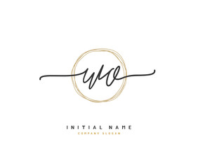 W O WO Beauty vector initial logo, handwriting logo of initial signature, wedding, fashion, jewerly, boutique, floral and botanical with creative template for any company or business.