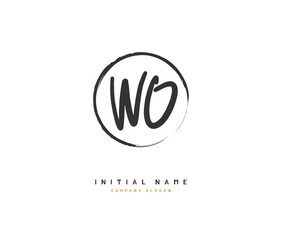 W O WO Beauty vector initial logo, handwriting logo of initial signature, wedding, fashion, jewerly, boutique, floral and botanical with creative template for any company or business.