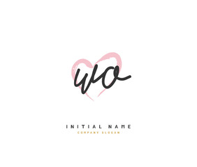 W O WO Beauty vector initial logo, handwriting logo of initial signature, wedding, fashion, jewerly, boutique, floral and botanical with creative template for any company or business.