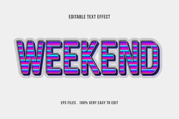 Weekend lines fresh color text effect, editable text