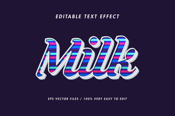 Milk modern text effect, editable text