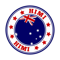 HIMI sign with the flag of Heard Island and McDonald Islands, an Australian territory.
