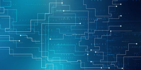 2d illustration Abstract futuristic electronic circuit technology background