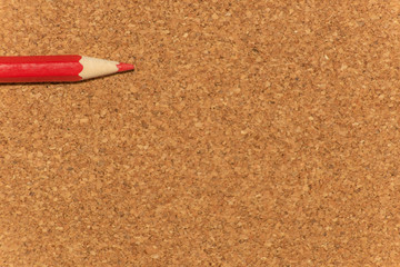 Re colored pencil on cork boards is close-up