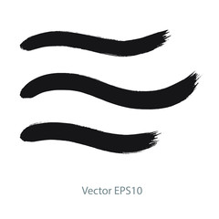 brush strokes watercolor background. Vector black paint