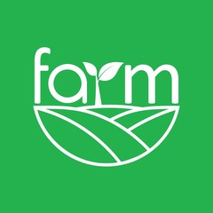 Vector logo design illustration for agriculture, farm, agronomy, rural country farming field, soil farm, crop field, pasture, milk, barn, nature, ecology, forestry, reforestation.