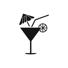 Cocktail vector icon illustration sign
