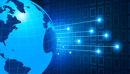 World in Fiber optics abstract  background. Digital illustration.