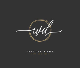 W D WD Beauty vector initial logo, handwriting logo of initial signature, wedding, fashion, jewerly, boutique, floral and botanical with creative template for any company or business.