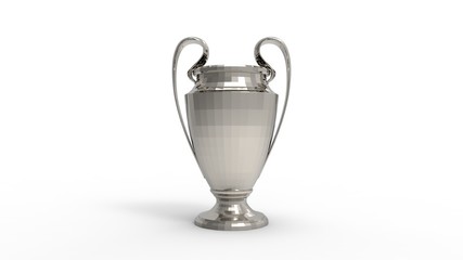 3d rendering of a championship trophy award isolated in studio