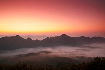  beautiful Morning mist and the sunrise