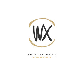 W X WX Beauty vector initial logo, handwriting logo of initial signature, wedding, fashion, jewerly, boutique, floral and botanical with creative template for any company or business.