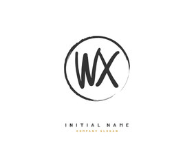 W X WX Beauty vector initial logo, handwriting logo of initial signature, wedding, fashion, jewerly, boutique, floral and botanical with creative template for any company or business.