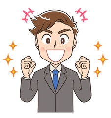 ビジネスマン スーツ 男 イラスト素材 かわいい マンガ Wall Mural よぴんこ Yopinco